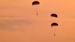 С высоты 800 метров: молодые десантники совершили свои первые прыжки с парашютами